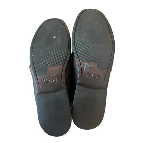 Bass Mens Quimby Leather Kiltie Tassel Slip-On Dress Loafers Black/Brown Sz 10.5 - Picture 6 of 8
